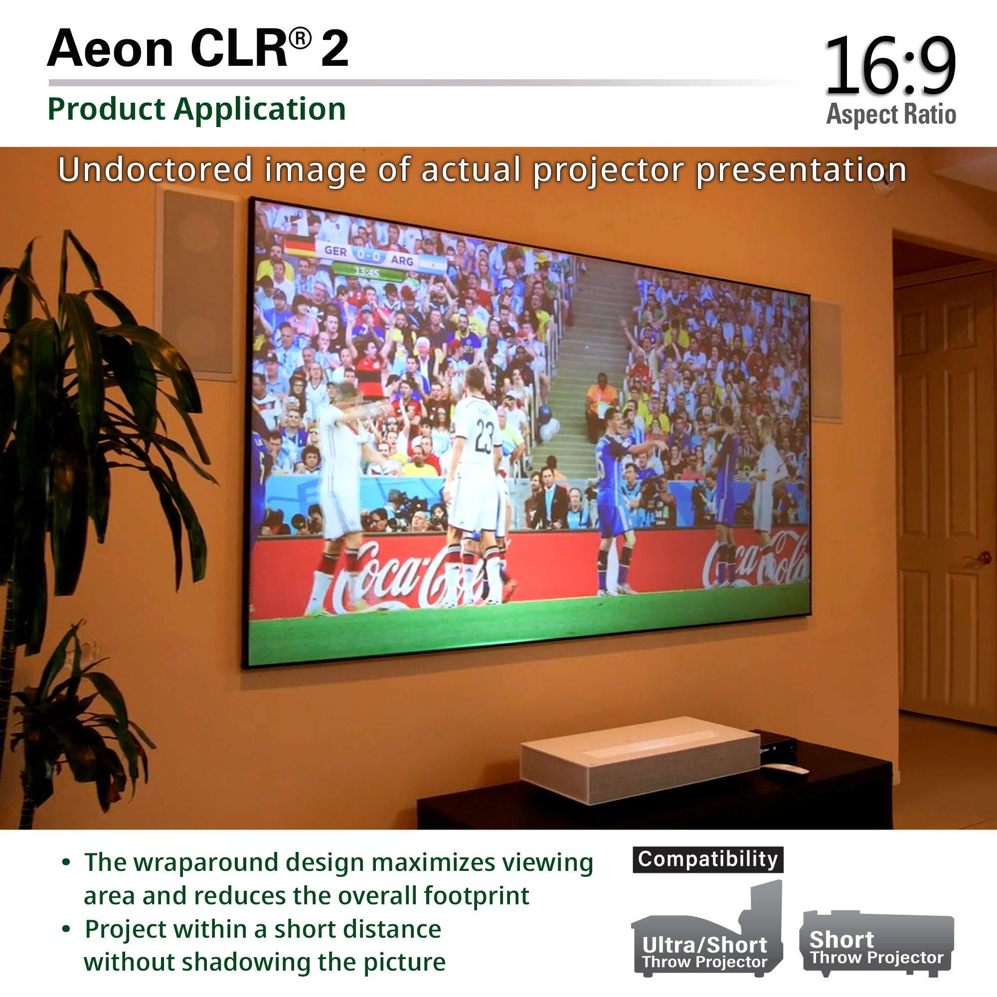 Elite Screens Elite Screens Aeon CLR2, 123-Inch ALR Projector Screen, Edge-Free Fixed Frame, 90% Ambient Light Rejecting, Grey Screen for UST & Short Throw ProjectorsIndoor Movie & Home Theater Screen, AR123H-CLR2