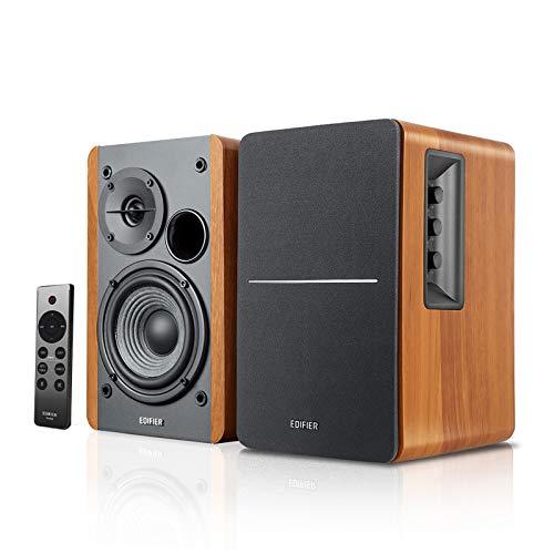 Edifier Edifier R1280DBs Active Bluetooth Bookshelf Speakers - Optical Input - 2.0 Wireless Studio Monitor Speaker - 42W RMS with Subwoofer Line Out - Wood Grain