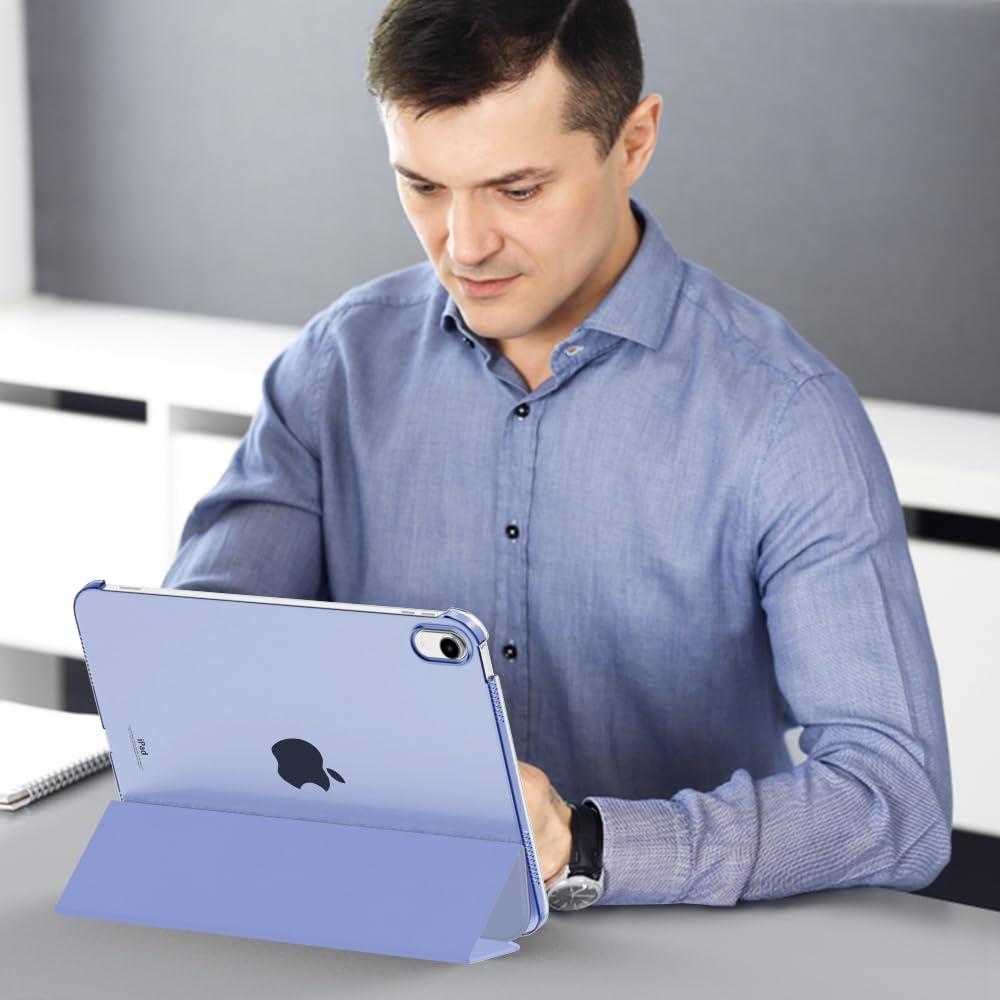 MoKo MoKo for iPad (A16) 11th Generation Case 11 Inch 2025, iPad 10th Generation Case 10.9 Inch 2022, Slim Stand Hard PC Translucent Back Shell Smart Cover, Support Touch ID,Auto Wake/Sleep,Lavender Purple