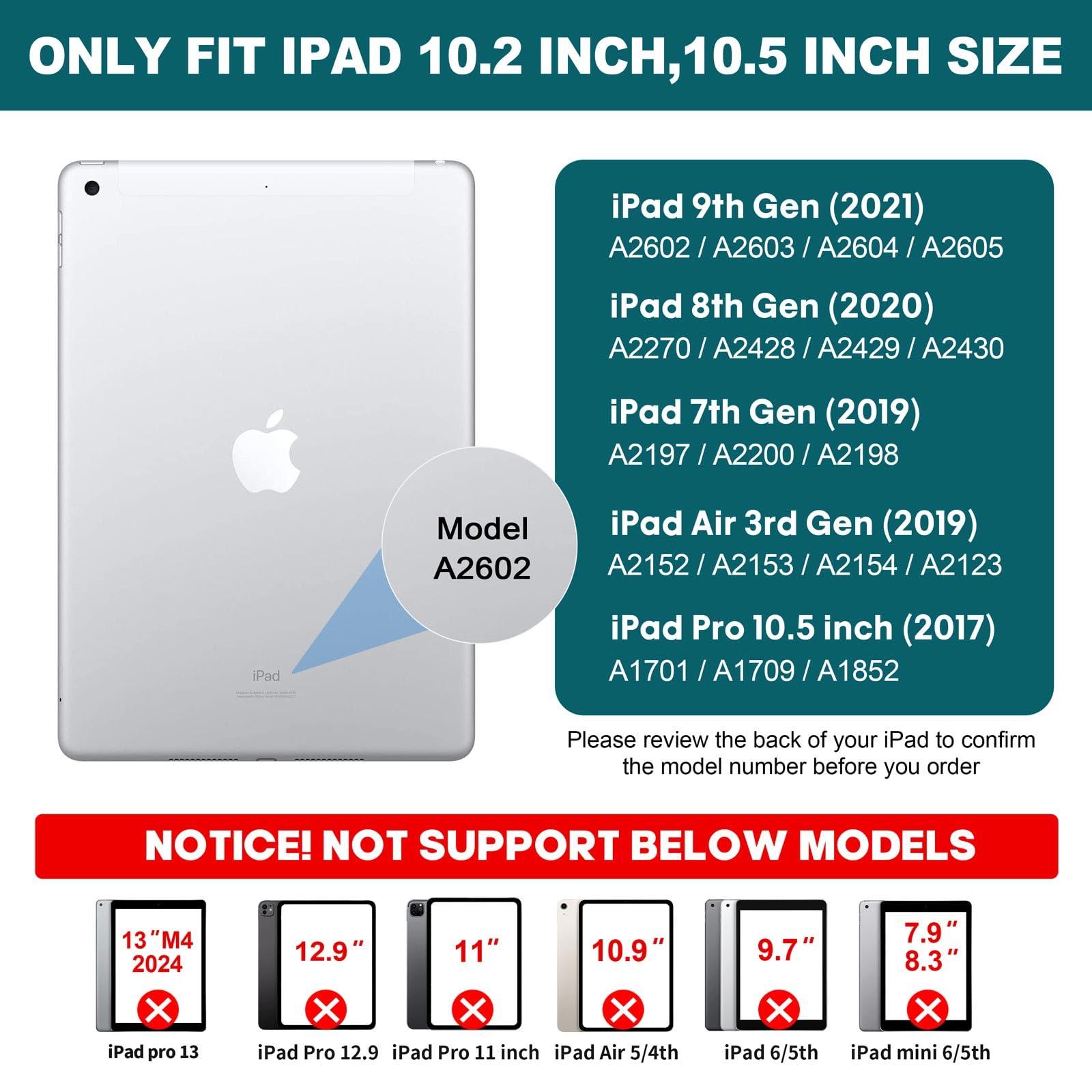 BABG BABG iPad 9th Generation Case with Keyboard,360 Rotatable,Touchpad,Backlit Keyboard with Pencil Holder for 10.2 inch iPad 9th Gen 2021/ 8th Gen 2020/7th Gen 2019 and iPad Air 3/Pro 10.5\"-Rose Gold