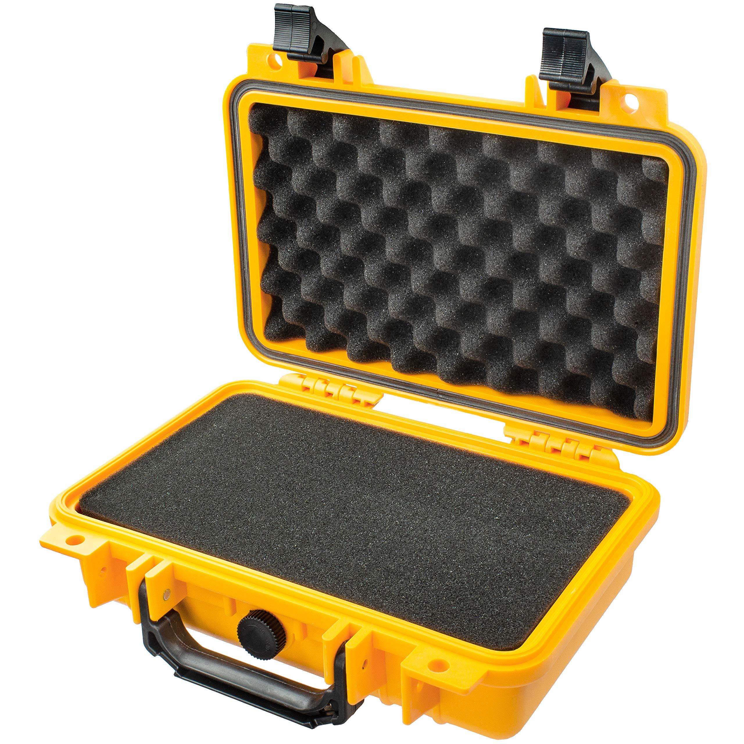 Eylar Eylar Protective Gear and Camera Hard Case Waterproof Dry Box with Foam 11.6 Inch 8.3 Inch 3.8 Inch (Yellow)