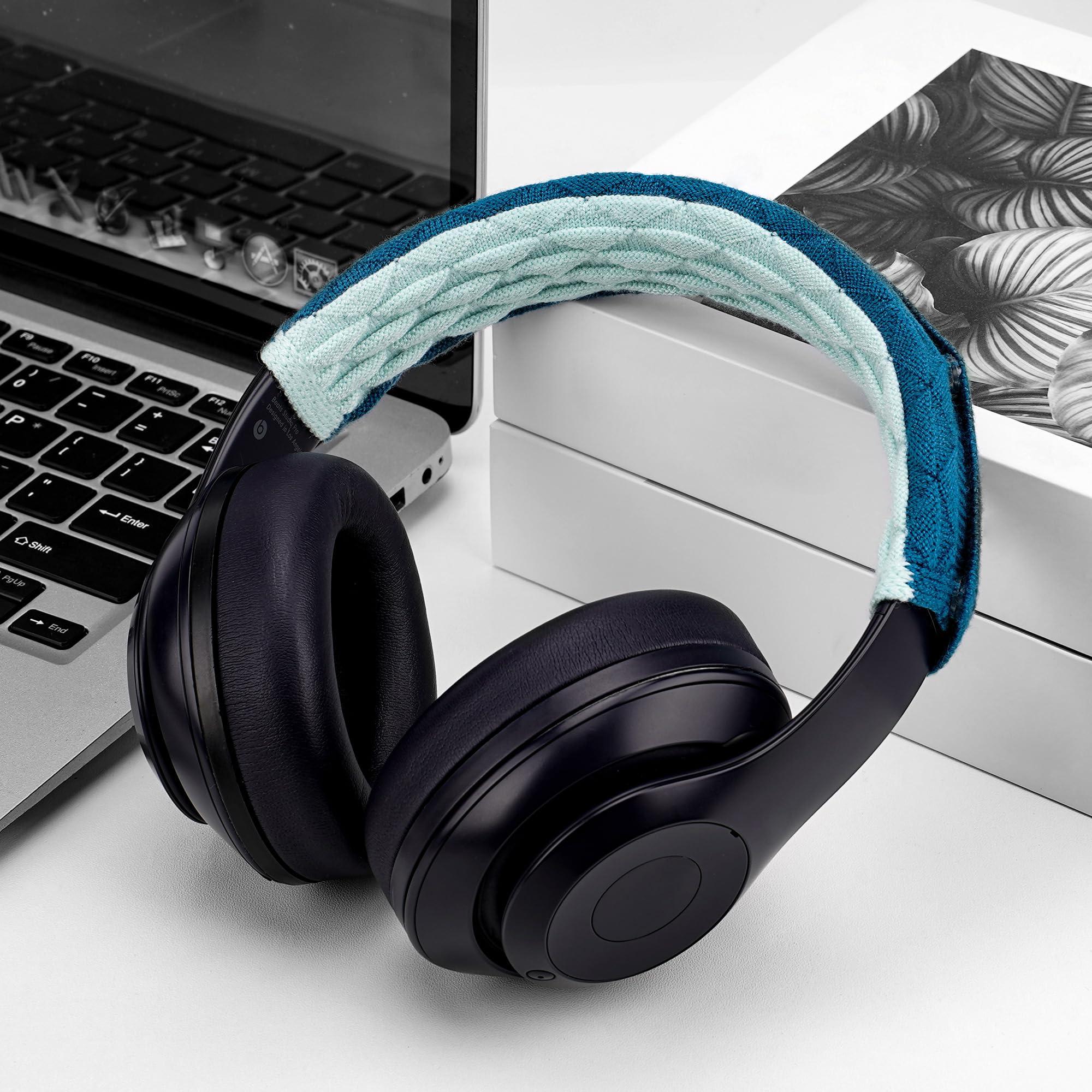 GEEKRIA Geekria Knit Fabric Headband Cover Compatible with Bose QC 35II, QC 25, Beats Studio3, Studio2.0, Sony WH1000XM4, Sennheiser Urbanite XL Headphones, Replacement Repair Part (Pop Blue)