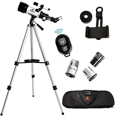Gskyer Gskyer Telescope 70mm Aperture 400mm AZ Mount Astronomical Refracting Telescope for Kids Beginners Travel Telescope with Carry Bag Phone Adapter and Wireless Remote