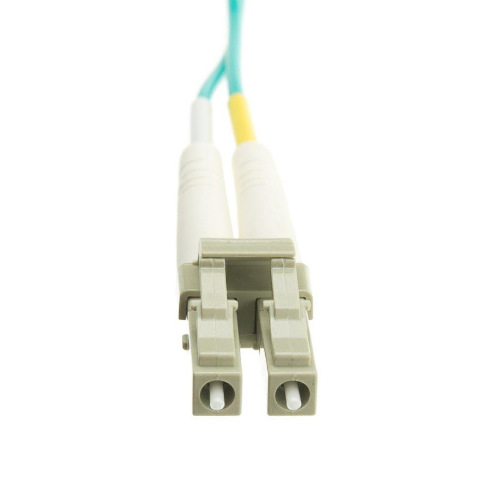 CableWholesale Cable Wholesale 10 Gigabit Aqua Fiber Optic Cable LC/SC Multimode Duplex 50/125 7 Meter 22.9 Foot
