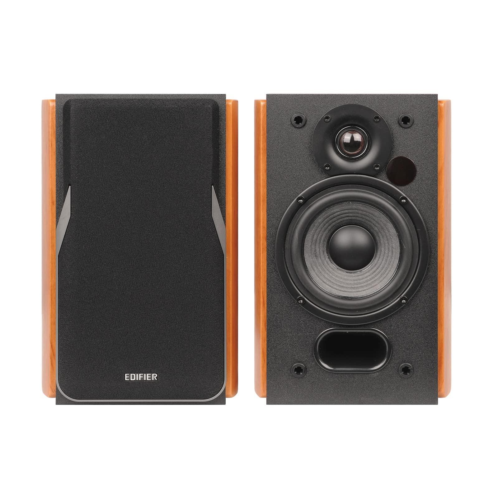 Edifier Edifier R1380T Powered Bookshelf Speakers, 2.0 Stereo Active Near Field Monitors, Studio Monitor Speaker, 42 Watts RMS (Brown)