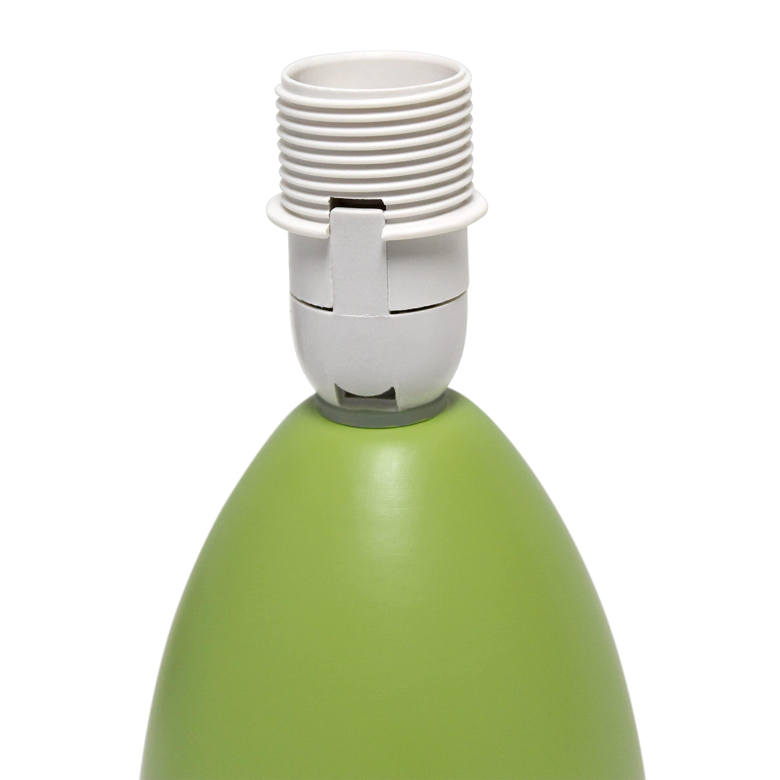 Simple Designs Simple Designs LT2009-GRN-2PK Mini Oval Egg Ceramic Bedside Table Lamp 2 Pack Set, Green