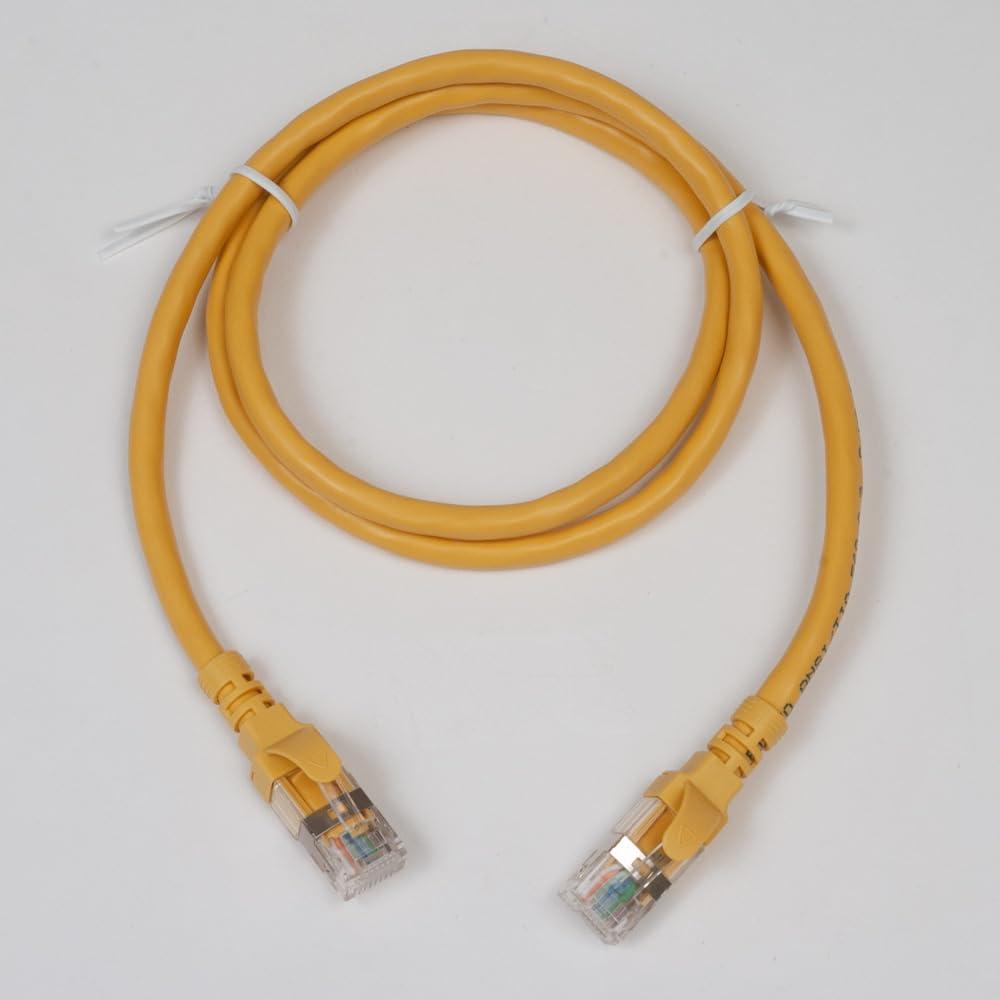 ICC ICC CAT6A U/FTP UL Listed RJ45 Ethernet Patch Cord, Stranded, 500 MHz, Pure Bare Copper Wire, 26 AWG, LAN Network Patch Cable, Slimline Strain Relief, Yellow, 5 FT