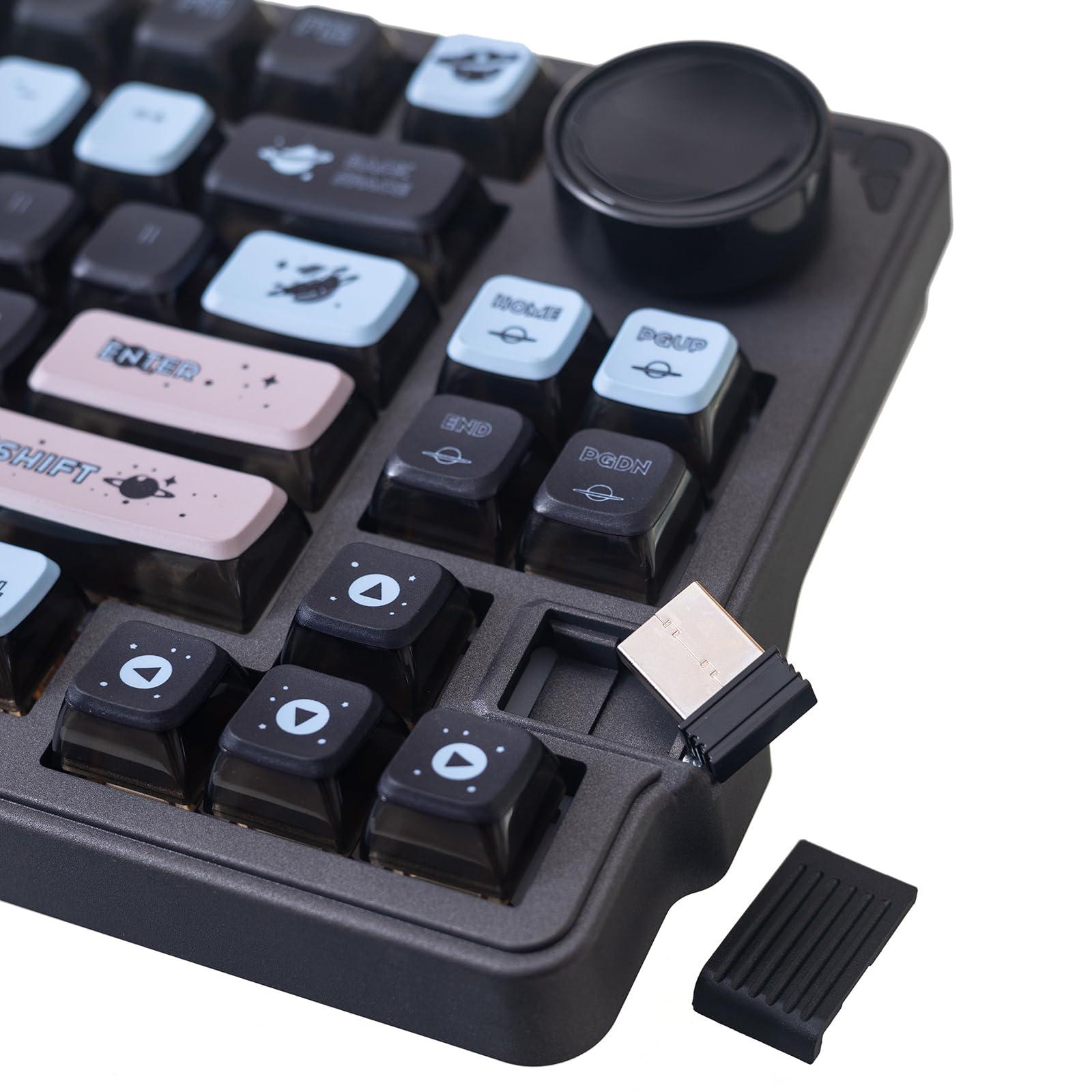 GK GAMAKAY GK GAMAKAY LK75 75% Gasket Mechanical Keyboard with 2 in 1 TFT Smart Display&Knob, Bluetooth 5.0/2.4GHz/USB-C MDA Profile Keycaps 83 Keys RGB Hot Swap Gaming Keyboard (Grayish Black-Jupiter Switch)