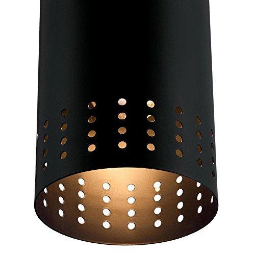 Westinghouse Lighting Westinghouse 6356600 Contemporary One-Light Adjustable Perforated Cylindrical Metal Shade, Black Finish Mini Pendant