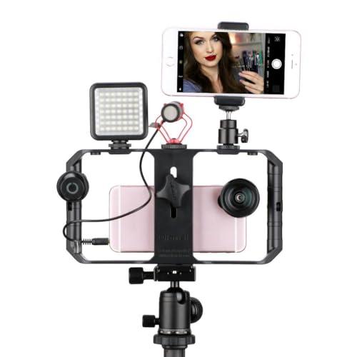 ULANZI Ulanzi U Rig Pro Video Rig for iPhone, Phone Stabilizer Rig w Triple Cold Shoe Mount,Phone Tripod Mount for iPhone 16 15 14 13 12 11 Pro Max XS Max X 8 plus OnePlus 7 Pro Samsung Google Pixel Vlogging