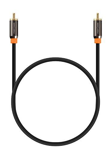 FosPower FosPower Digital Audio Coaxial Cable [24K Gold Plated Connectors] Premium S/PDIF RCA Male to RCA Male for Home Theater, HDTV, Subwoofer, Hi-Fi Systems - 3ft/2Pack