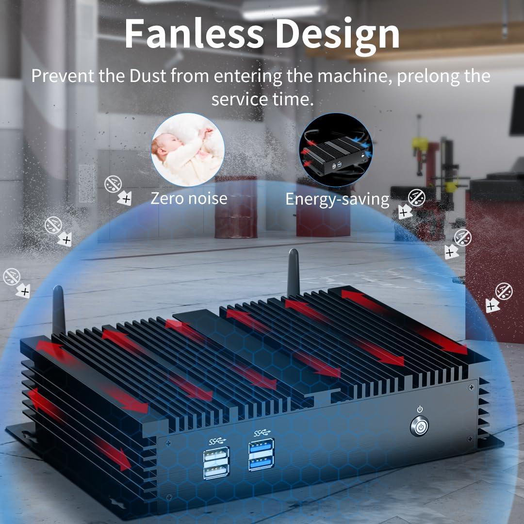 msecore msecore Fanless Industrial PC, Mini Computer with Core i5-4200U, 8G RAM 128G SSD, Dual NIC, 2*COM RS232, Support 4G Module/SIM, Wi-Fi, 1*HDMI 1*VGA, Windows 10 Pro