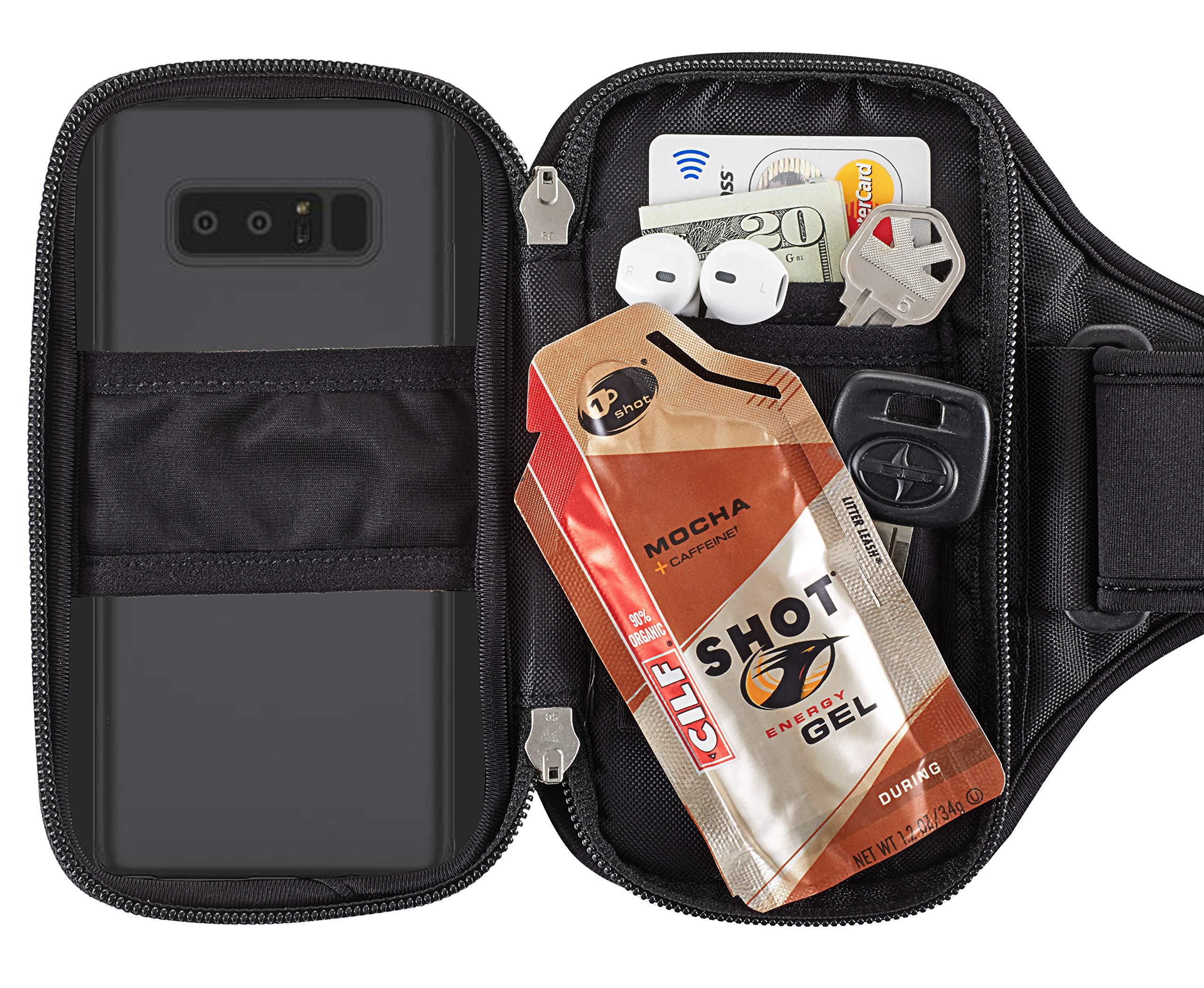 Sporteer Sporteer Velocity V8 Running Armband - Compatible with iPhone 16 Pro Max, 16 Plus, 15/14 Pro Max, 16/15/14 Pro, iPhone 16/15/14, Galaxy S24+, S23 Plus, Pixel, & Many More Cell Phones - FITS Cases