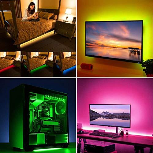 HOUHUI HOUHUI USB LED Strip Lights Kit, 4 Pre-Cut 1.64ft/6.56ft RGB LED Light Strips, Color Changing TV Backlights with Remote, RGB 5050 Bias Lighting for TV, PC, Monitor, Home Theater, DIY Decoration