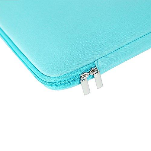 RAINYEAR make life easier RAINYEAR 14 Inch Laptop Sleeve Case Protective Soft Padded Zipper Cover Carrying Computer Bag with Front Pocket & Accessories Pouch, Compatible with 14\" Notebook Chromebook Tablet Ultrabook (Blue)
