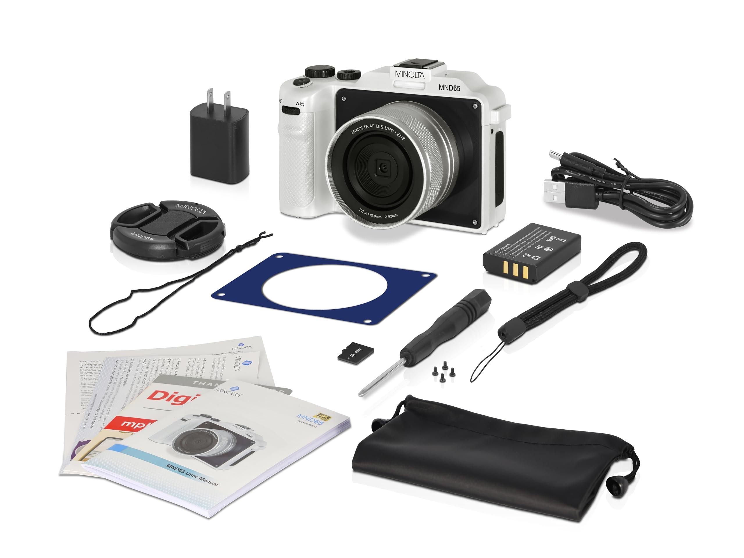 Minolta Minolta MND65 56 MP Autofocus / 4K60FPS Ultra HD Camera w/WiFi and Two Replaceable Faceplates