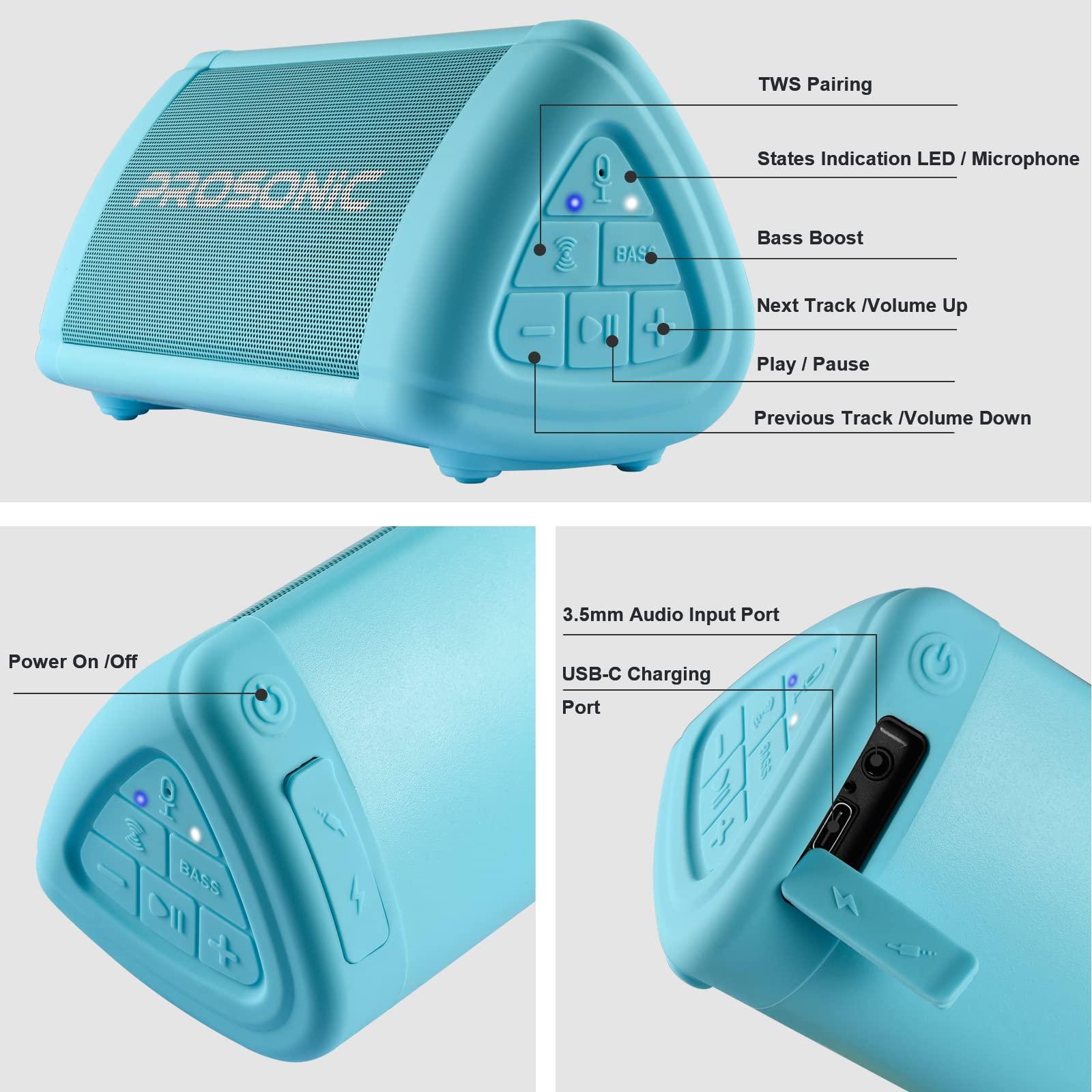P Prosonic Prosonic BT3 Portable Wireless Bluetooth Speaker with 10W Stereo Sound & Bass Boost -Rich Sound & Intense Bass -Bluetooth 5.0 -Microphone -IPX5 -in & Outdoor Speaker (Blue)