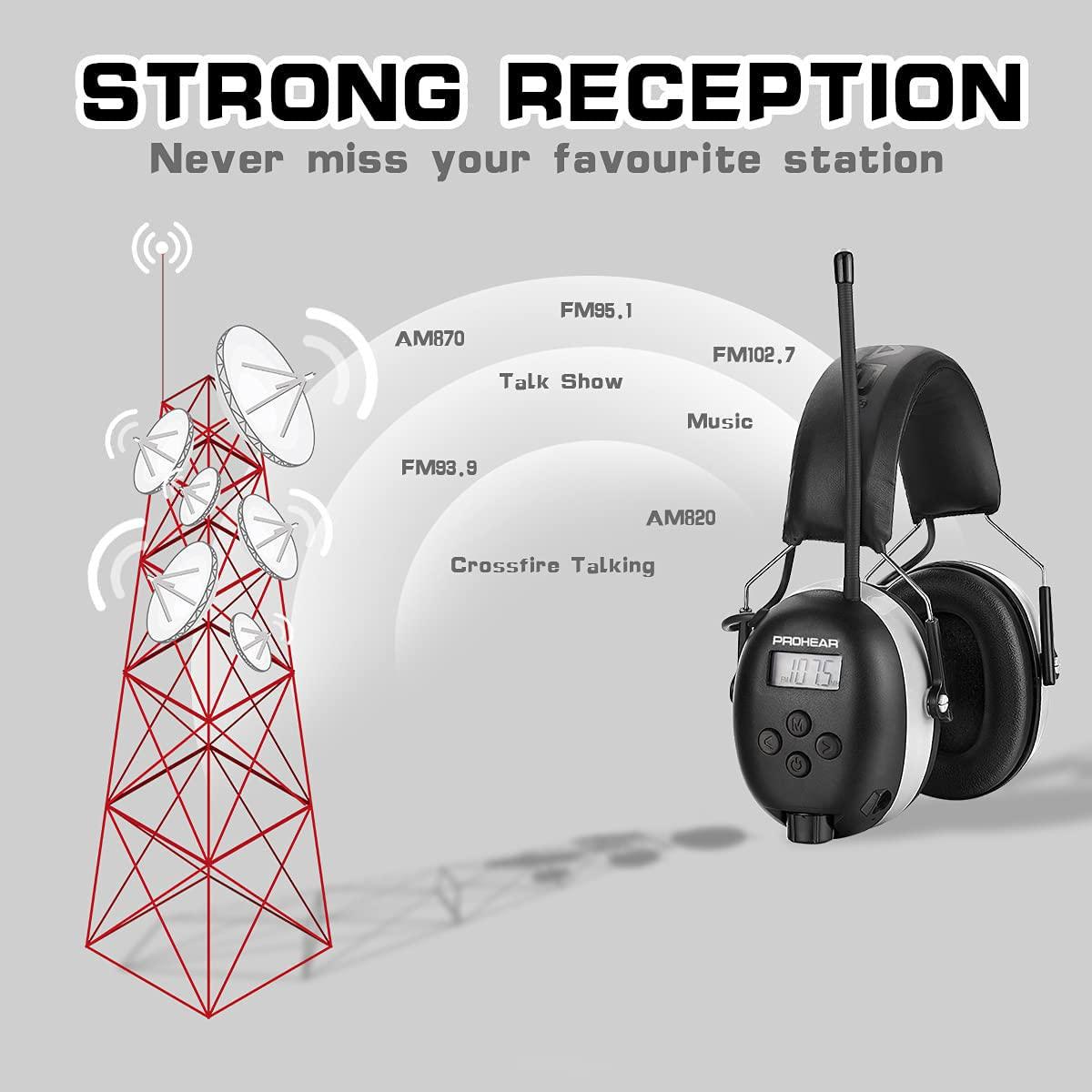 PROHEAR PROHEAR 027 AM FM Radio Headphones with Digital Display,2 pair Foam Ear Pads