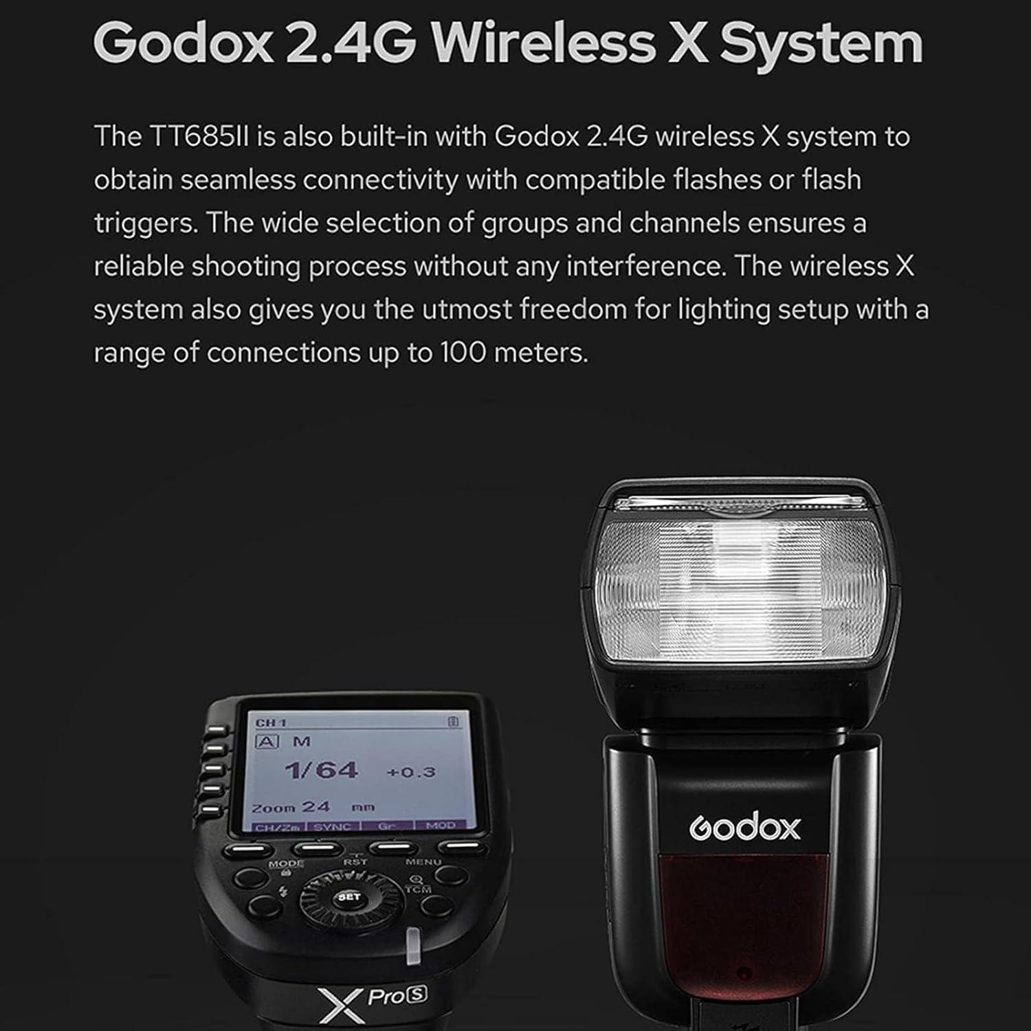 GODOX Godox Speedlight TT685IIC Flash with Godox Flash Trigger X2T-C - GN60, Extended Rotation, TCM Function, Quick Lock Hot Shoe, TTL, HSS, and 2.4G Wireless X System - Compatible with Canon Cameras