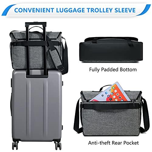 VASCHY VASCHY Messenger Bag for Men, Fashion Water Resistant Laptop Satchel Crossbody Shoulder Side Bag Briefcase for Men and Women for Work,School,Business Gray