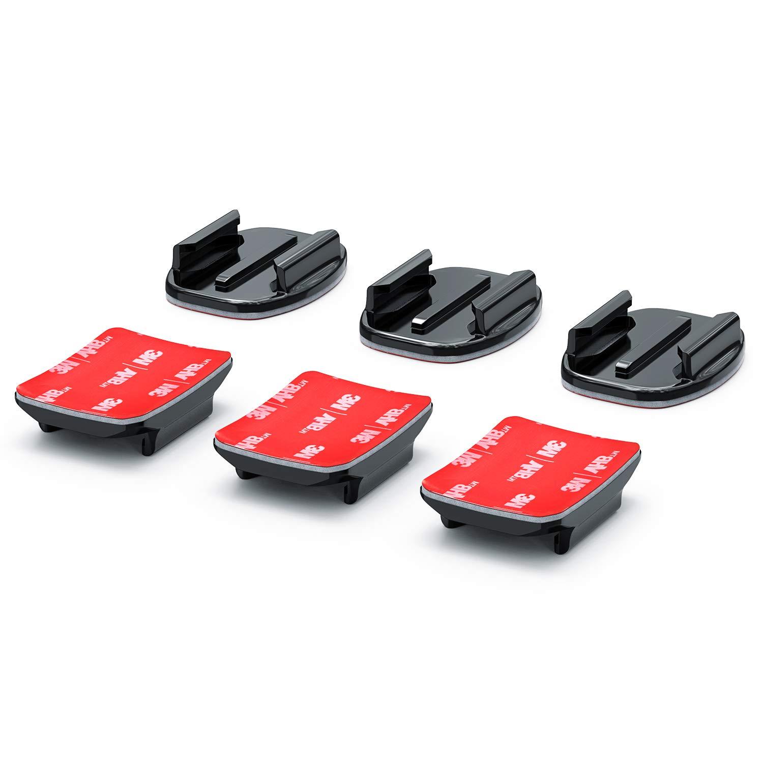 Sametop Sametop Helmet Adhesive Sticky Mounts Curved Attachment Flat 3M Mount Compatible with GoPro Hero 12 11 10 Max 9 8 7 6 5 4 Session DJI Osmo Action Cameras (6 Packs)