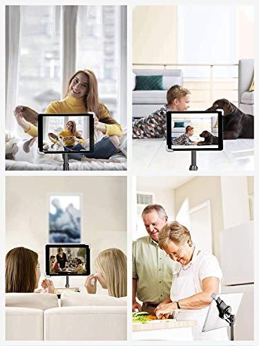 elitehood elitehood iPad Tripod Stand, Aluminum Alloy iPad Stand, 360 Rotation Adjustable Height iPad Stand Holder for Floor, Universal Compatible with iPad Mini, iPad Air, iPad and All 7.9-11 Inch Tablet