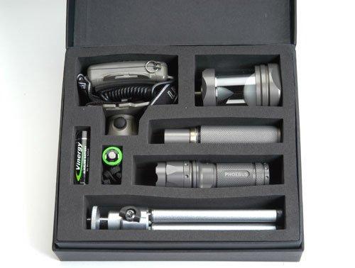 Phoebus Tactical Phoebus Tactical Wilderness 4-in-1 Interchangeable LED Flashlight and Headlamp Lantern Tripod Combo, Green