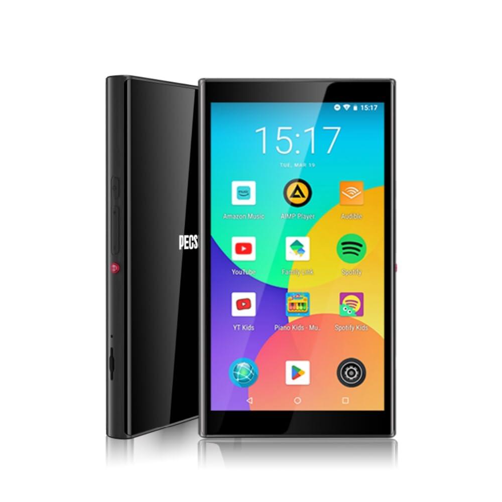 PECSU MP3 Player for Kids with Parental Controls,YouTube Kids,Spotify Kids,Piano Kids,Amazon Music,Audible,APP Store,5\" HD IPS Music Player Up to 1TB with Leather case