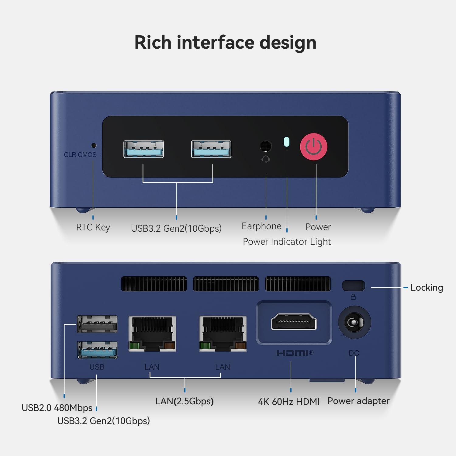 Beelink Beelink SEI8 Mini PC, Newest Intel 8th Gen 4 Cores i5-8259U(Up to 3.8GHz) 16GB DDR4 RAM 500GB NVMe SSD, 4K Dual HDMI Mini Computers WiFi 5, 4*USB3.0, BT5.0 Gigabit Ethernet, Auto Power On