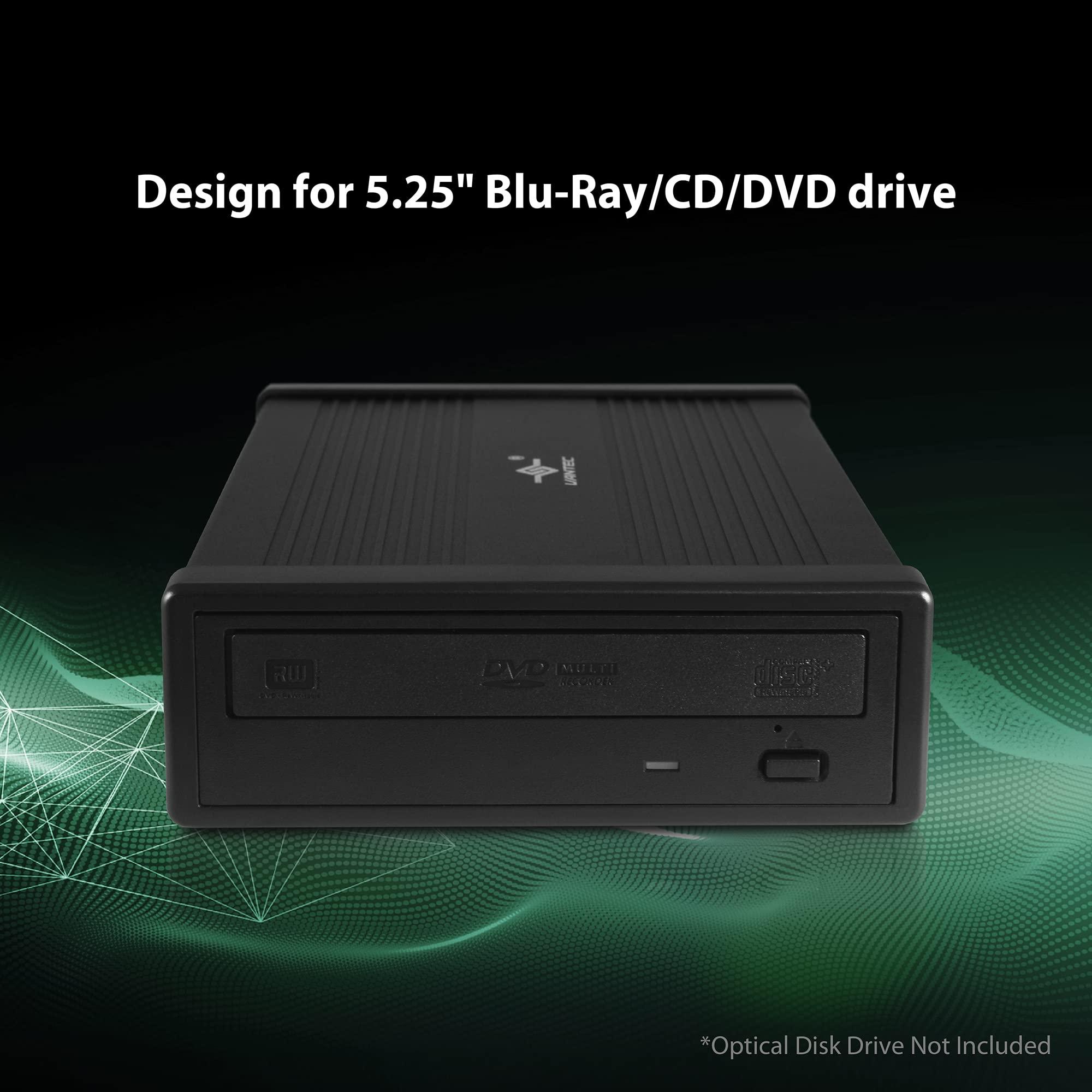 Vantec Vantec NexStar DX2 USB 3.0 External Enclosure Design for 5.25\" Blu-Ray/CD/DVD SATA Drive, Second Generation of DX, No Drivers Needed, Aluminum Alloy (NST-540S3-BK)