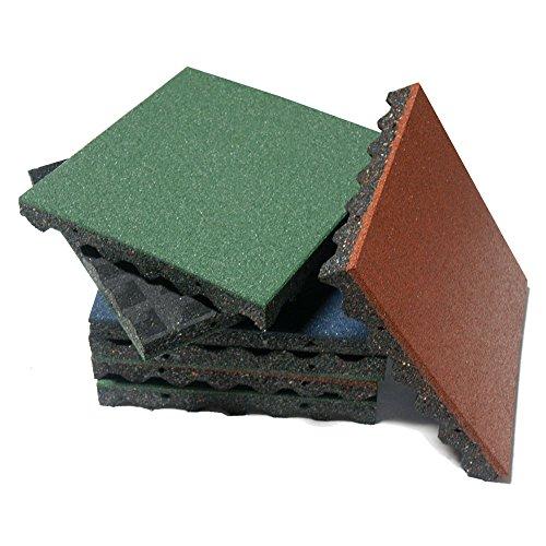 Rubber-Cal Rubber-Cal \"Eco-Safety\" Interlocking Playground Tiles - 2.50 x 19.5 x 19.5 inch - 4 Pack - 11 Square Feet Coverage - Blue