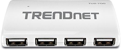 TRENDnet TRENDnet USB 2.0 7-Port High Speed Hub, 5V/2A Power Adapter, Up to 480 Mbps USB 2.0 Connection Speeds, 10 Watts Total Power, Compatible with Windows, Mac, and Linux, White, TU2-700