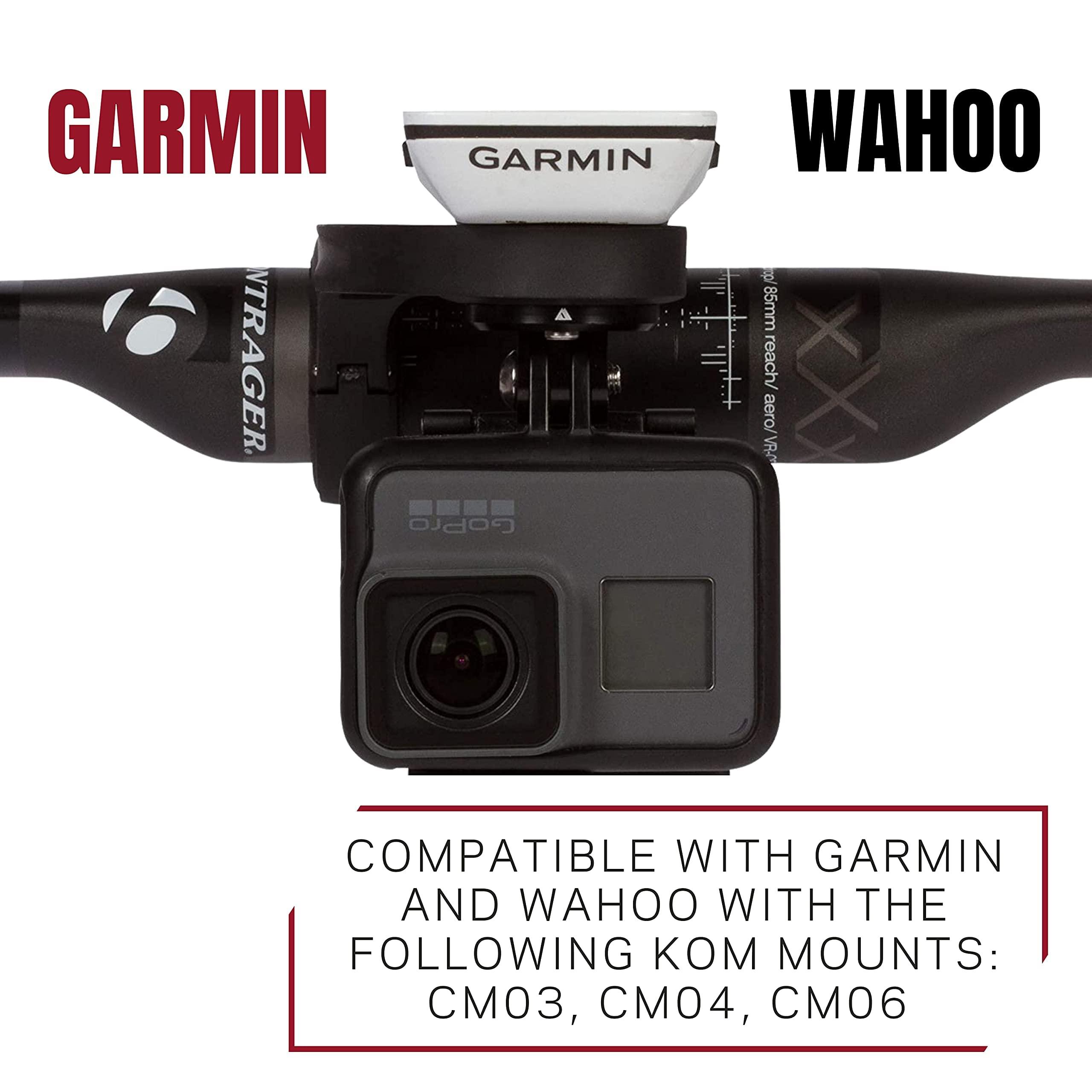 KOM Cycling KOM Cycling Wahoo Elemnt Roam & Elemnt Bolt Out Front Handlebar Mount from GoPro Adapter for Garmin Bike Mounts and Wahoo Elemnt Mounts Bundle