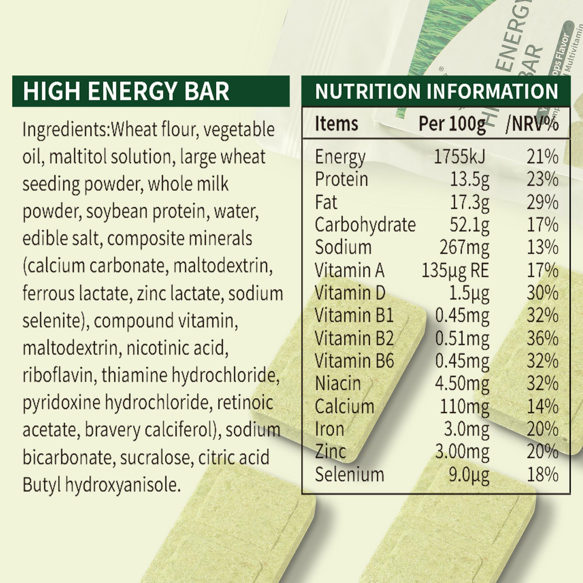 BDH Emergency Food Ration Bars, Crops Flavor Survival Energy Bar Supply for Outdoor Camping Emergency Snowstorm Earthquake Disaster Preparedness Food with 20 Years Long Self Life, 120g/bar