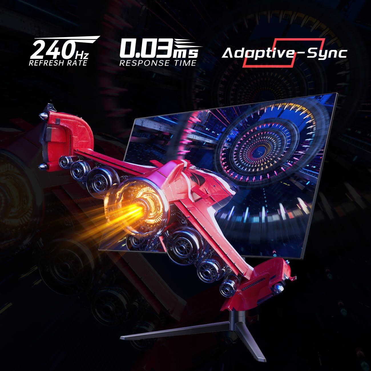 KTC 27 Inch OLED Gaming Monitor, QHD 2560 x 1440, 240Hz, 0.03ms, Type-C 65W, Built-in Speakers, G-SYNC & FreeSync, HDMI2.0, DisplayPort1.4, USB-C 3.0, G27P6S