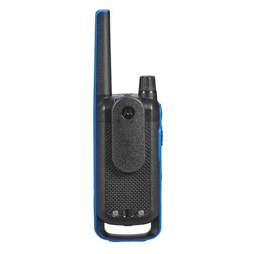 Motorola Solutions Motorola Solutions, Portable FRS, T802, Talkabout, Two-Way Radios, Emergency Preparedness, Rechargable, 22 Channel, 35 Mile, Black W/Blue, 4 Pack