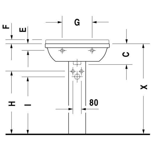 Duravit Duravit 0300550000 Starck 3 Bathroom Sink with Faucet Hole and Overflow White