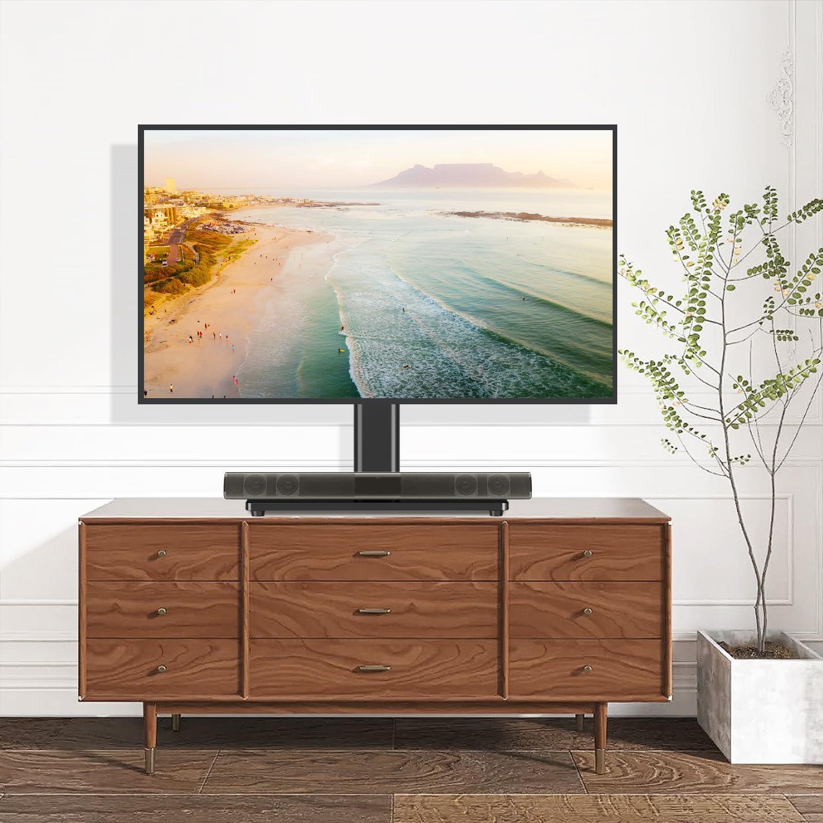 TVON TVON Universal TV Stand Base, Swivel Table Top TV Stand for 20-43 inch TVs/Monitors with 4 Level Height Adjustment and Tempered Glass Base, Holds up to 88LBS, VESA 200x200mm