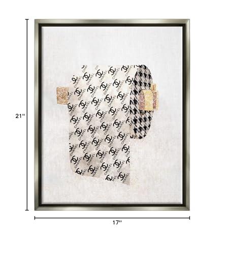 Stupell Industries Stupell Industries Fashion Glam Toilet Paper Designer Detailing, Floater Frame, Design by Ziwei Li