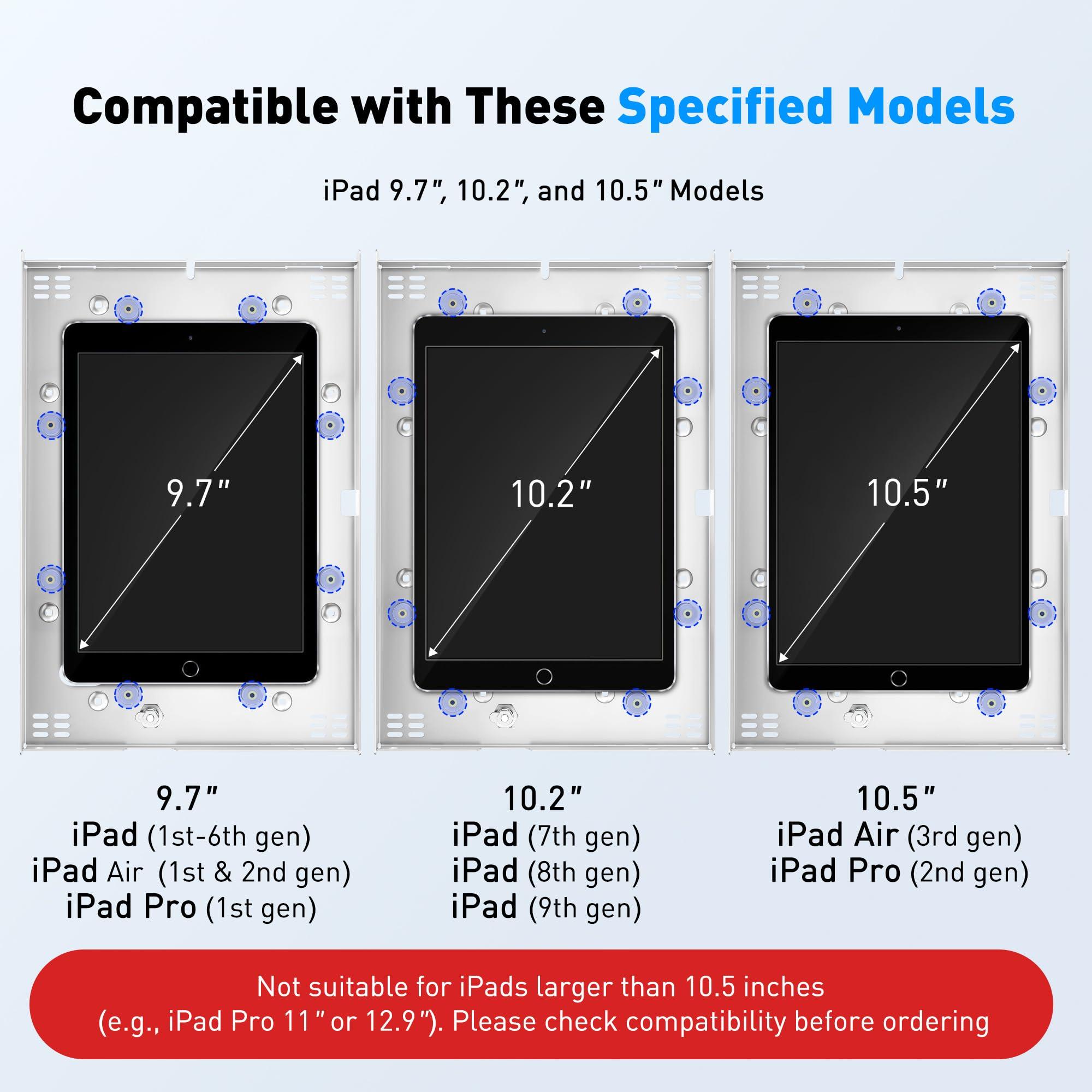 AboveTEK AboveTEK Anti-Theft iPad Kiosk Stand POS iPad Security Stand & Locking Tablet Stand Heavy Duty Base, 360 Swivel, 75 Tilt Bracket Retail Business for iPad/iPad Air/iPad Pro (White)