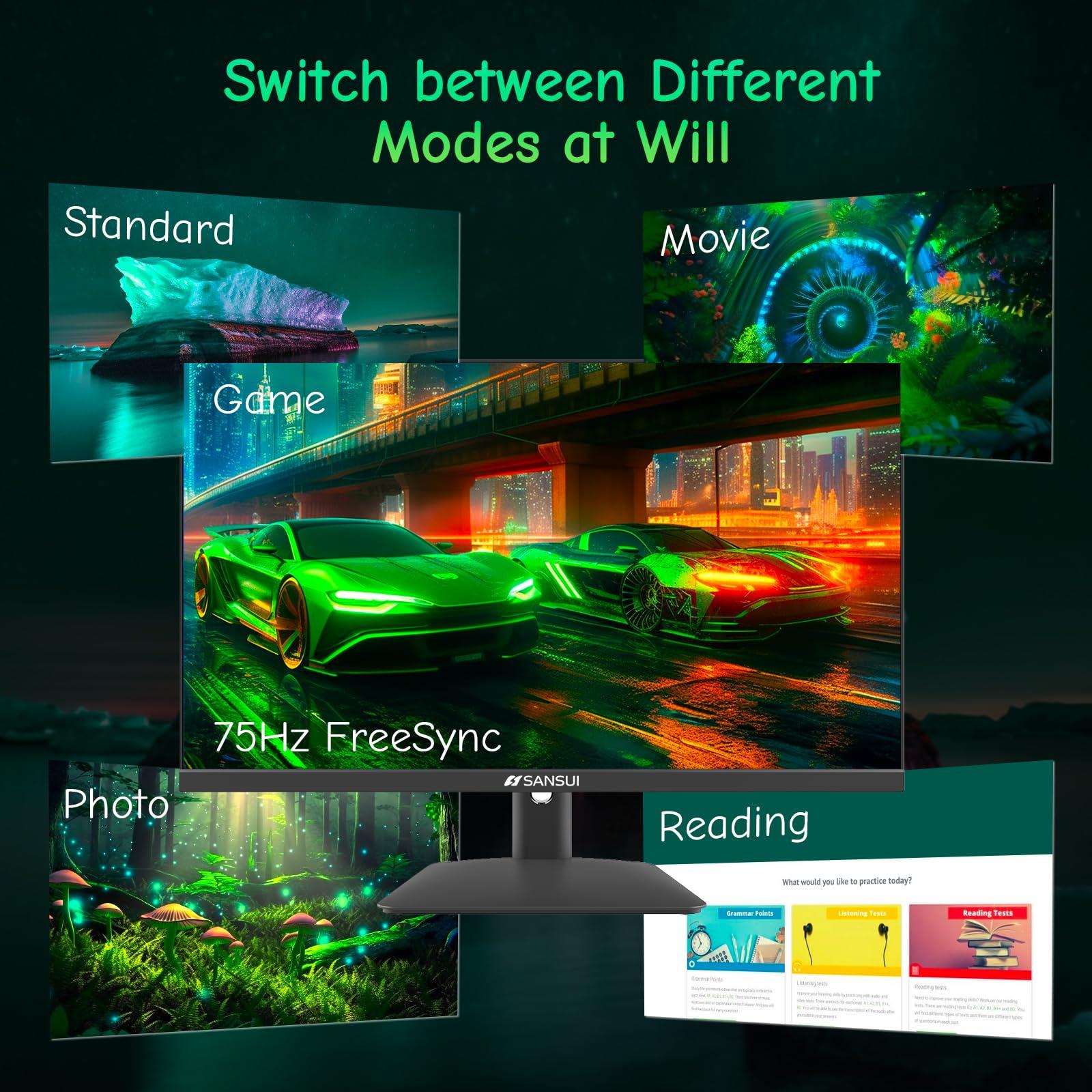 SANSUI SANSUI 32 Inch Curved 240Hz Gaming Monitor High Refresh Rate, FHD 1080P Gaming PC Monitor HDMI 2.12, DP 1.42, Curved 1500R, 1ms(OD), HDR, VESA Compatible (ES-G32C3F One DP Cable Included)