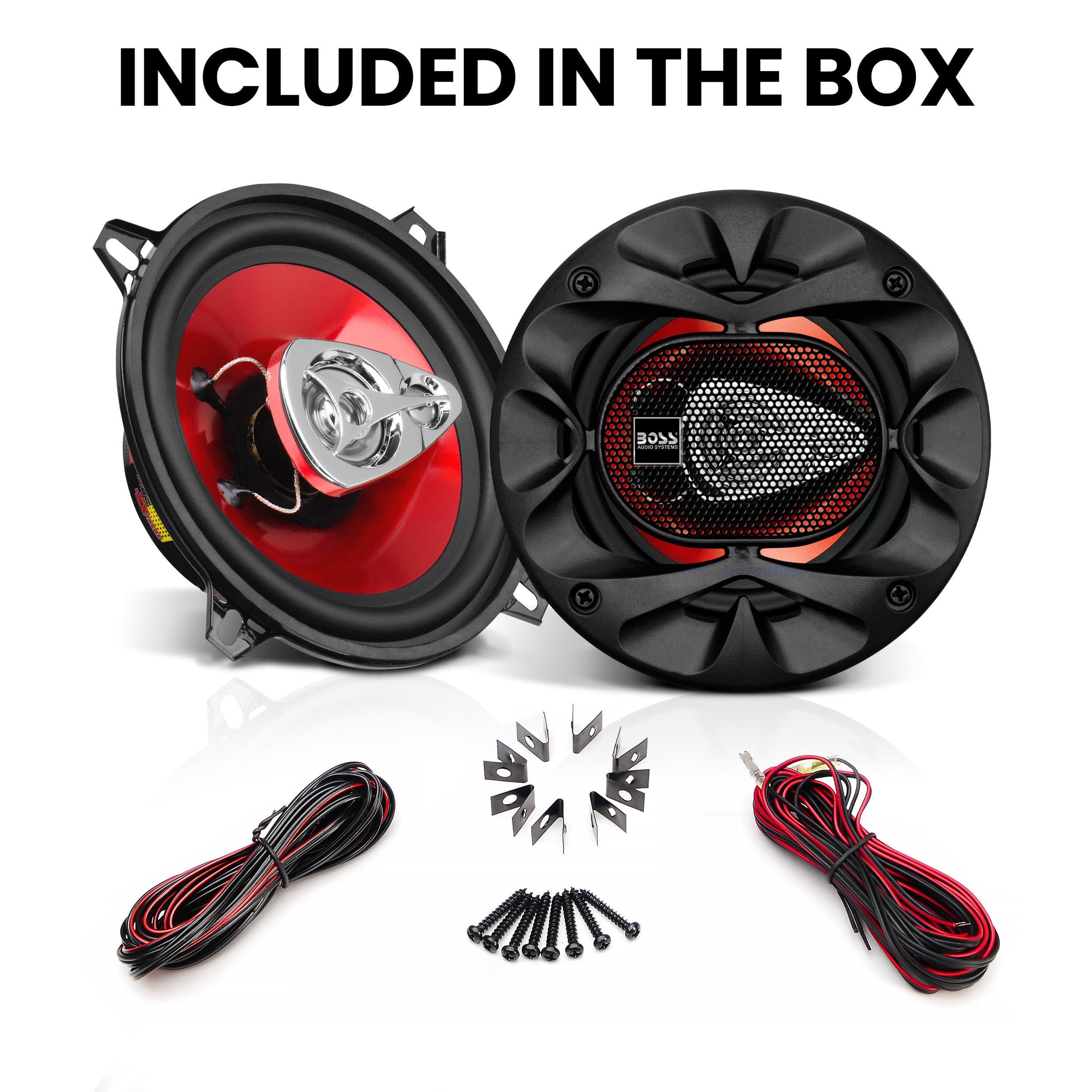 BOSS Audio Systems BOSS Audio Systems CH5530 Chaos Series 5.25 Inch Car Door Speakers - 225 Watts Max (per Pair), Coaxial, 3 Way, Full Range, 4 Ohms, Sold in Pairs, Bocinas para Carro