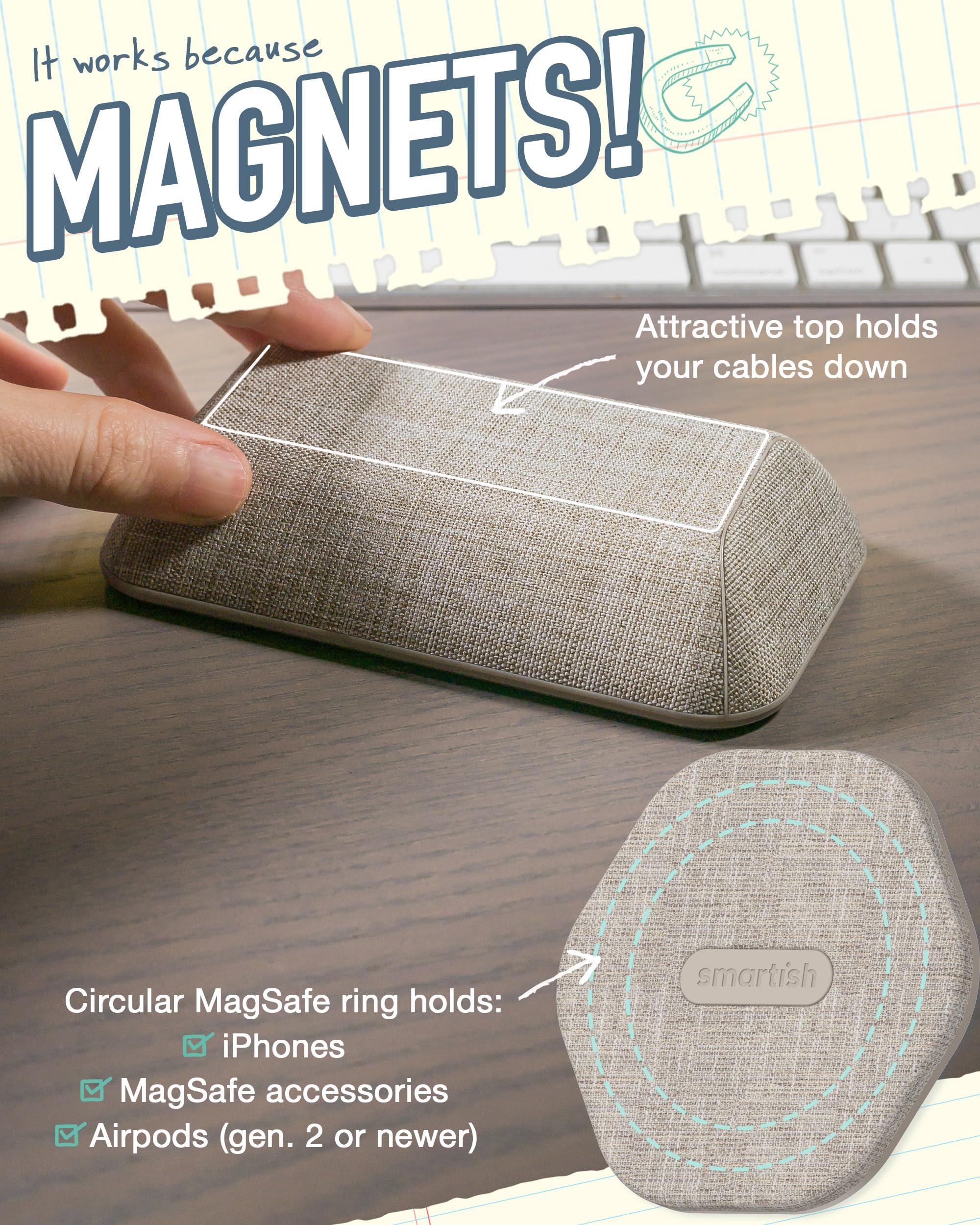 Smartish Smartish Bigger Cable Wrangler + Mountaineer MagSafe Wall Mount Bundle - Stick on Adhesive Phone Holder with Extra Strength Magnet for Apple MagSafe Accessories - Lightly Toasted Beige