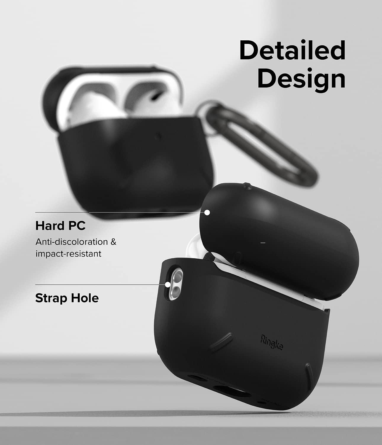 Ringke Ringke Layered Case [Scratch Resistance] Compatible with AirPods Pro 2 Case, Shockproof Cover with Carabiner Designed for AirPods Pro 2nd Generation - Black