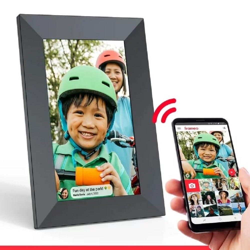 Onn ONN 10 Wi-Fi Digital Picture Frame Send Photos & Videos Instantly via The Free Frameo app (iOS & Android), 16GB or Storage, Touch screen (1280x800), Micro USB, Micro SD card slot,100096733 (Renewed)