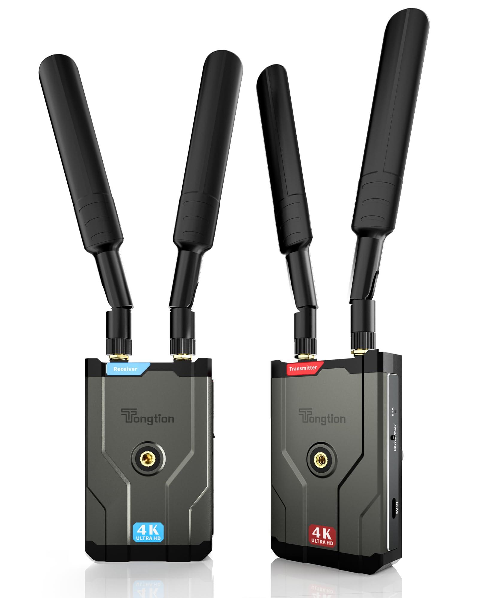 Tongtion Wireless HDMI Transmitter and Receiver 4K, 492FT Range Plug&Play HDMI Extender Kit, 5G HDMI Video Transmission System 4K Full HD for Streaming from DSLR/Laptop/Netflix/YouTube to TV/Projector