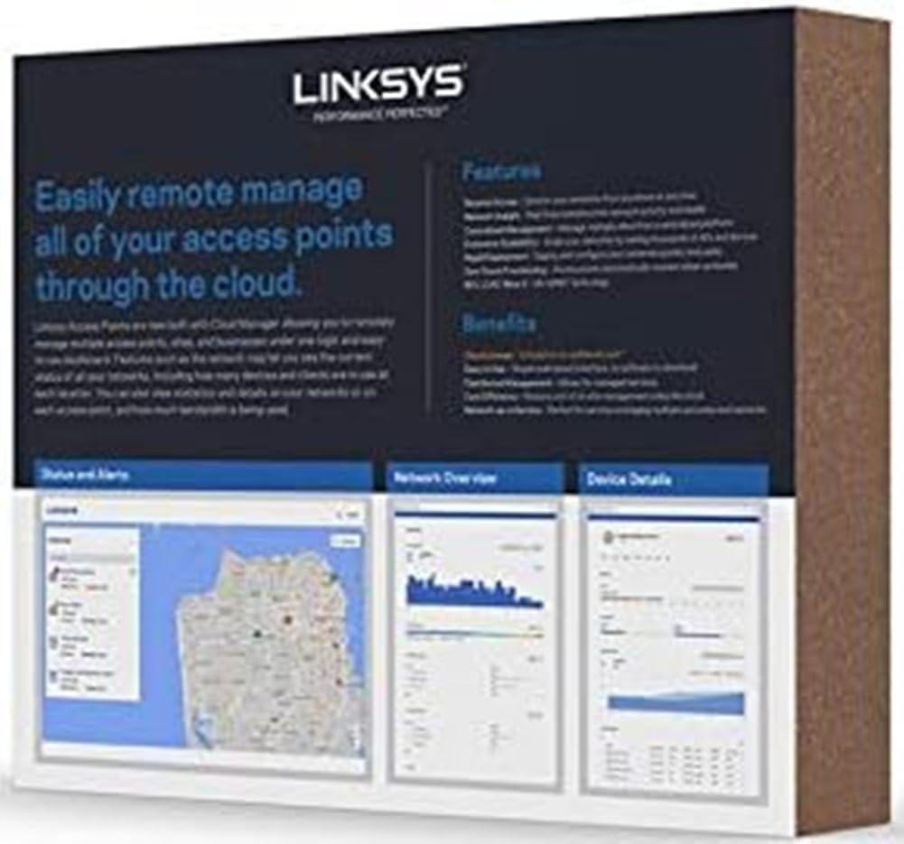Linksys Linksys Business AC2600 WiFi Cloud Managed Access Point with Remote Centralized Management & Real-Time Insights On Network Activity, 802.11AC, Poe (LAPAC2600C)