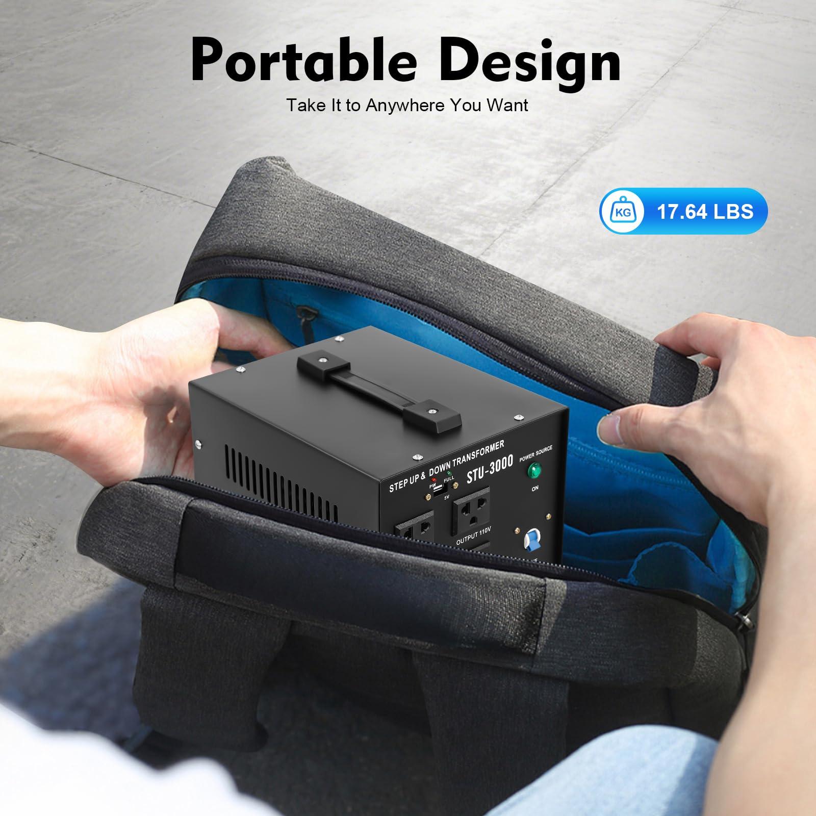 mignonnememe 3000W Power Voltage Converter Transformer Heavy Duty Step Up/Down AC 110V to 220V Power Converter Circuit Breaker Protection