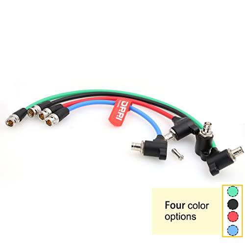 DRRI 12G SDI Protector Cable Galvanic-Isolators BNC Male to Right Angle BNC Female for ARRI Mini,RED Komodo (Blue)