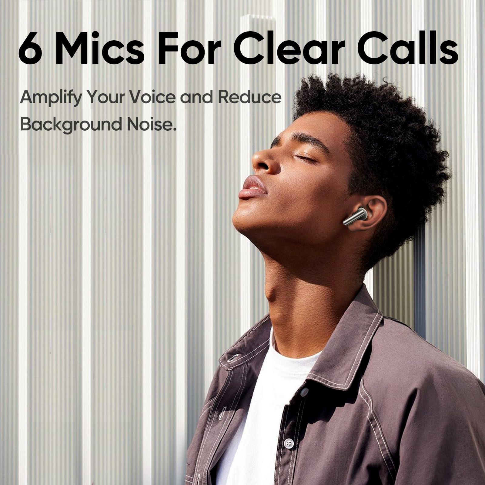 realme realme Air 6 Pro True Wireless Earbuds, 50dB Noise Reduction, Adaptive Noise Cancelling to Ears and Environment, Hi-Res Sound, LDAC, 3D Audio, 40H Battery, Wireless Charging, Bluetooth 5.3, Grey